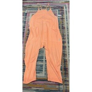 Free People Movement Hot Shot Jumpsuit Pastel Peach Light Orange Size Large